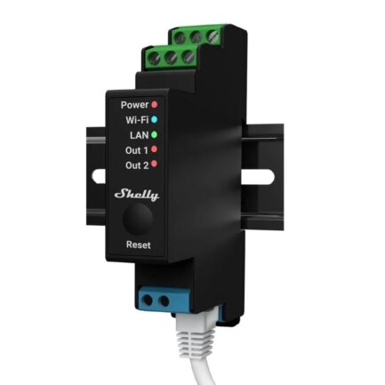 Shelly Pro 2 - 2 channels DIN rail relay switch with Wi-Fi, LAN and Bluetooth connection