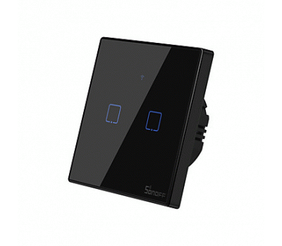 SONOFF T3 - Διπλός Έξυπνος Γυάλινος Διακόπτης Αφής Επίτοιχος (T3EU2C-TX)